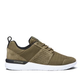 Supra Mens SCISSOR Low Top Shoes Olive/Black/white | US-88739